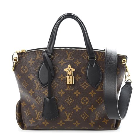 LOUIS VUITTON Monogram Flower Zipped Tote PM Black